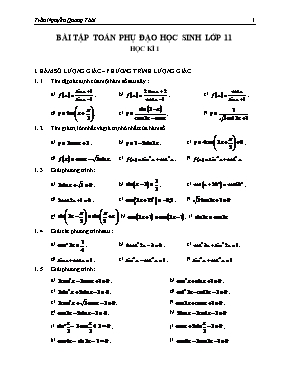 Bài tâp Toan phụ đạo học sinh lớp 11 hoc ki 1